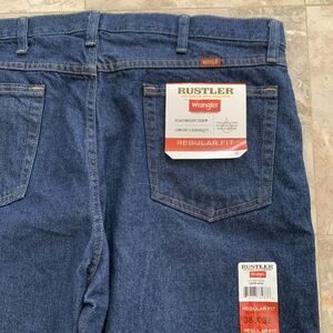 Rustler by Wrangler Regular Fit Straight Leg Men's Jeans 38 x 32 Heavyweight NWT